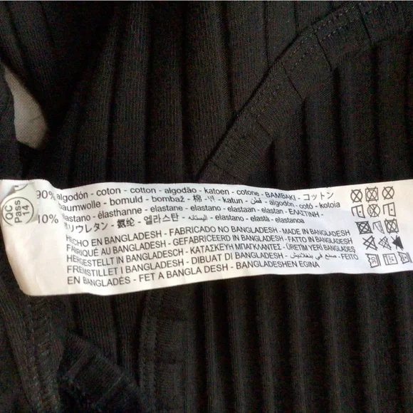 ZARA WOMAN FW23 RIBBED CUT-OUT DRESS BLACK Slit detail back Medium, new with tag - Picture 11 of 11